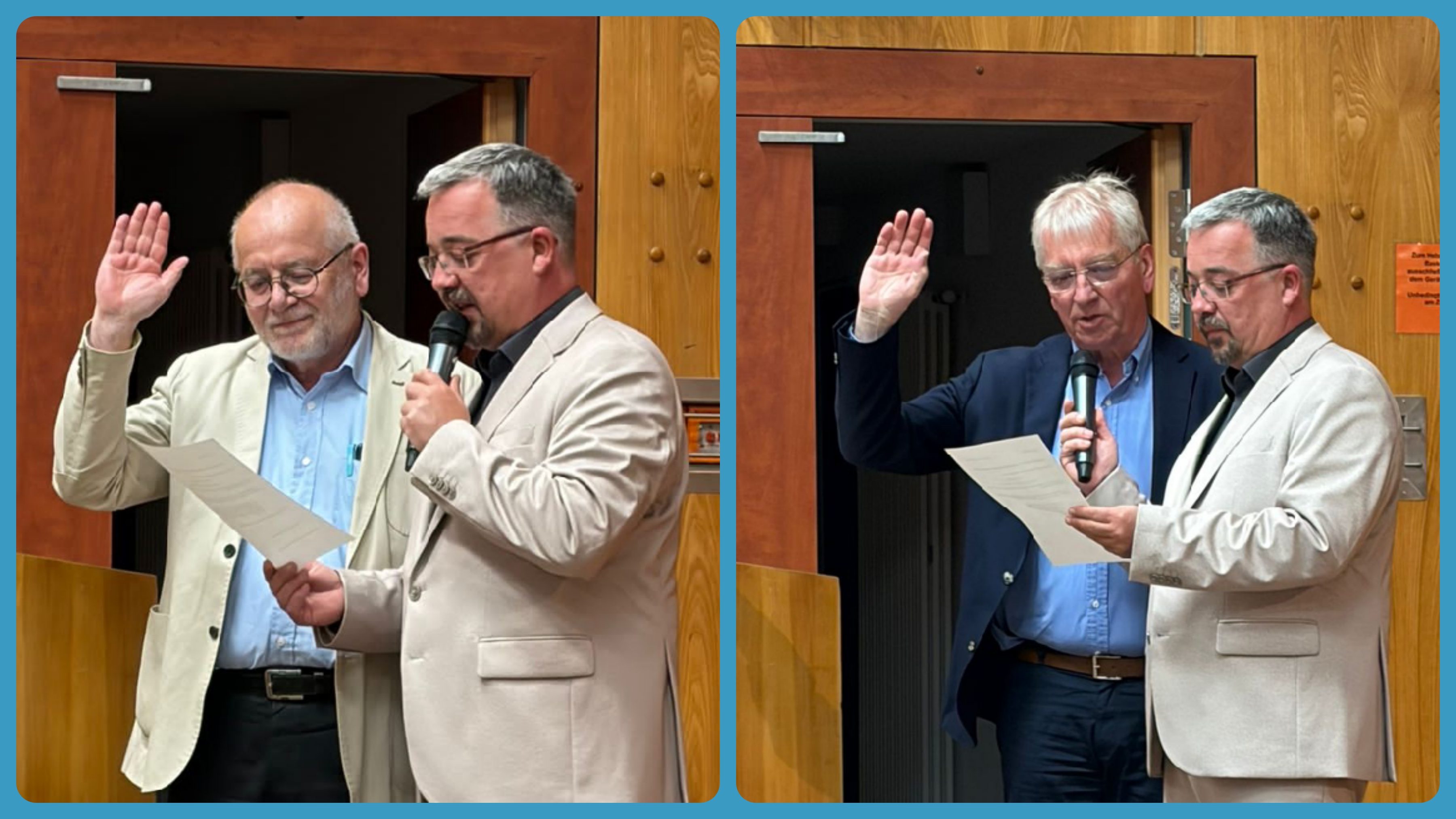 Dr. Hans Joachim Lutz und Ulrich J�hn bei der  Ernennung in den Gemeindevorstand